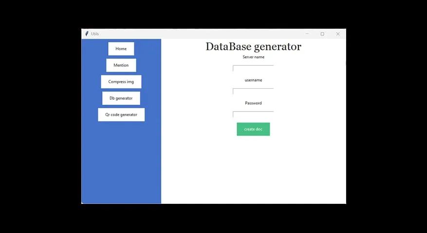 Capture du projet Toolbox Développeur (Python Desktop)
